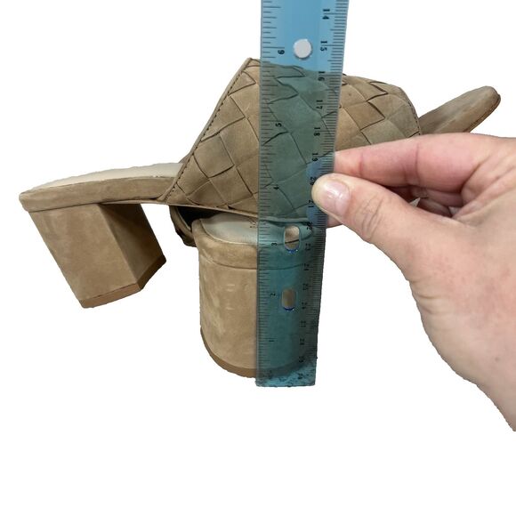 Women's Chocolat Blu Brynne Tan Nubuck Heeled Sandal size 41 preowned excellent - Picture 9 of 9